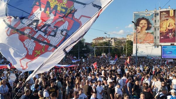 protest studenata i građana na Slaviji - Sputnik Srbija