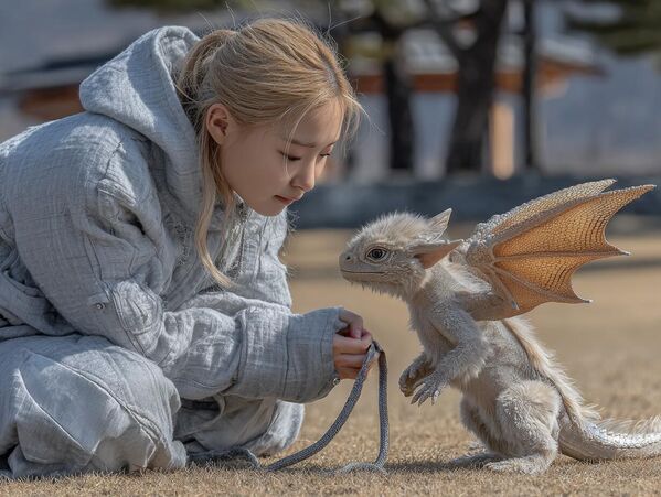 Минијатурни домаћи змај (Draco familiaris) је савршен кућни љубимац за 2100. годину.Порекло и генетика: Године 2092, биоинжењери у PaleoPet-у су рекреирали фрагменте ДНК малих птеросауруса и комбиновали их са генима модерних животиња.Дресура: Учи команде као пас, воли да се игра са ласерима Исхрана: Биогелови са бамбусом (99% сварљиви)Понашање: Аутоматски се склупча у лоптицу када је у опасности Минијатурни домаћи змај (Draco familiaris) је савршен кућни љубимац за 2100. годину.Порекло и генетика: Године 2092, биоинжењери у PaleoPet-у су рекреирали фрагменте ДНК малих птеросауруса и комбиновали их са генима модерних животиња.Дресура: Учи команде као пас, воли да се игра са ласерима Исхрана: Биогелови са бамбусом (99% сварљиви)Понашање: Аутоматски се склупча у лоптицу када је у опасности - Sputnik Србија