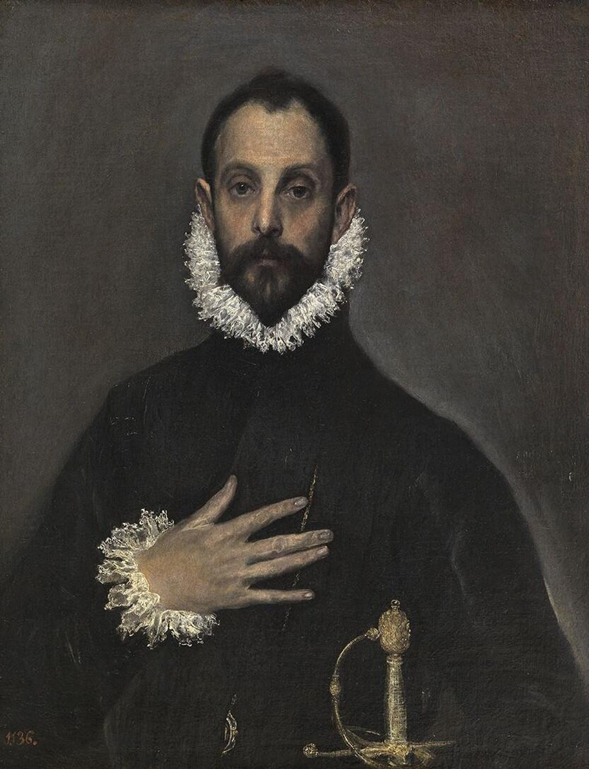 Ел Греко, Племић с руком на грудима, око 1580. Ел Греко, Племић с руком на грудима, око 1580. - Sputnik Србија, 1920, 04.07.2025