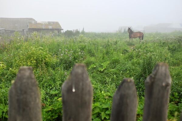 Поглед на једно од домаћинства у селу Кага  - Sputnik Србија