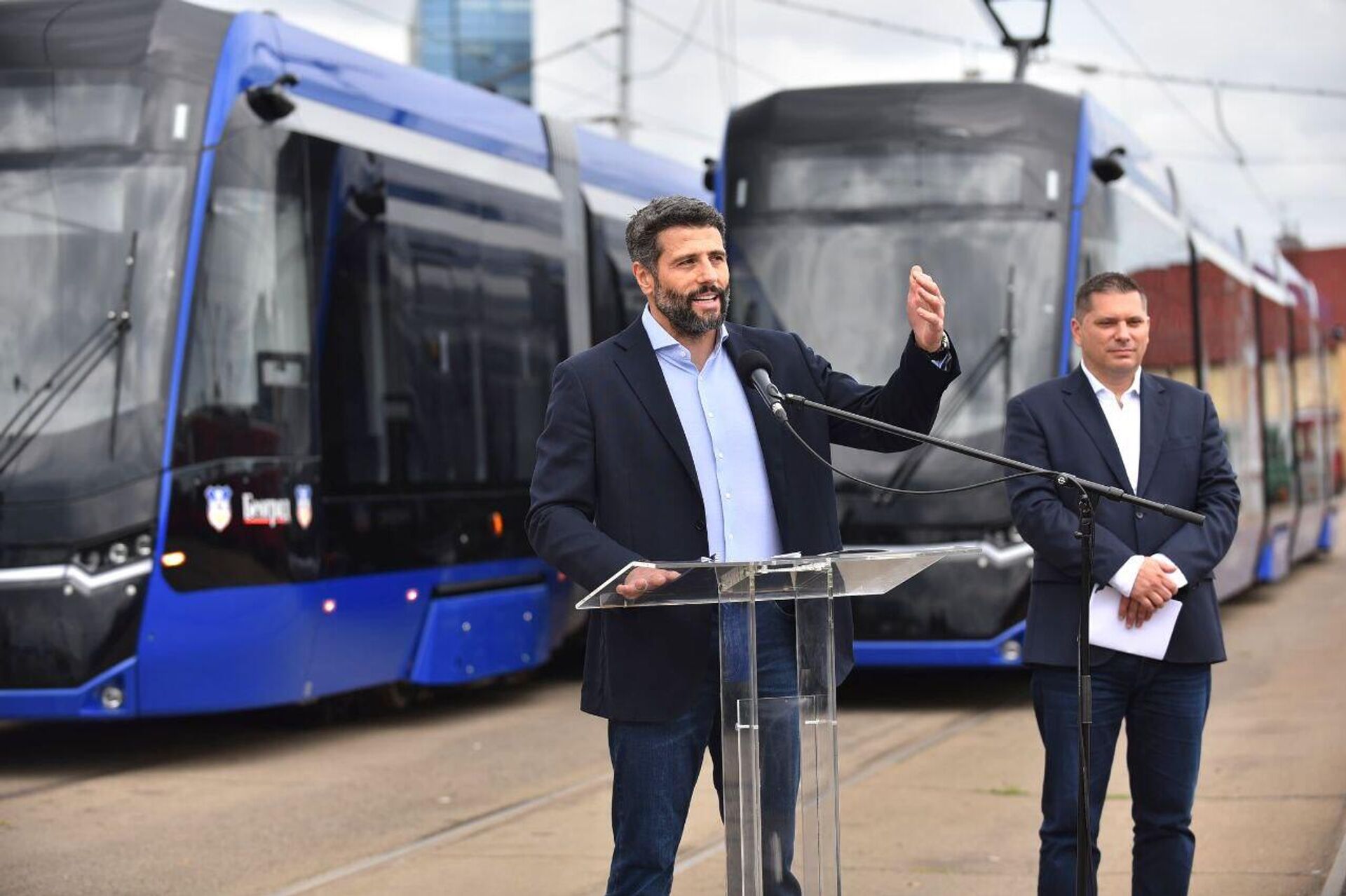 Александар Шапић на представљању трамваја турског произвођача Бозанкаја - Sputnik Србија, 1920, 28.07.2025