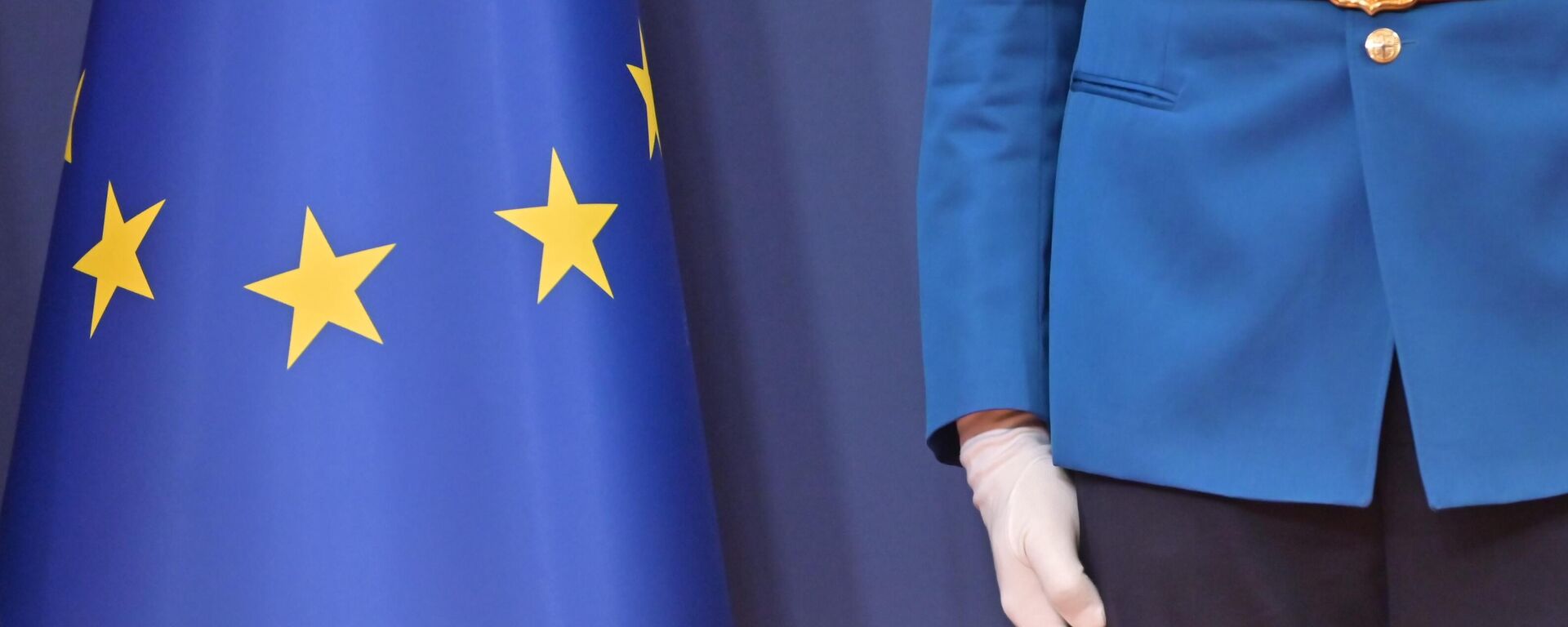 Гардиста поред заставе ЕУ  - Sputnik Србија, 1920, 22.08.2025