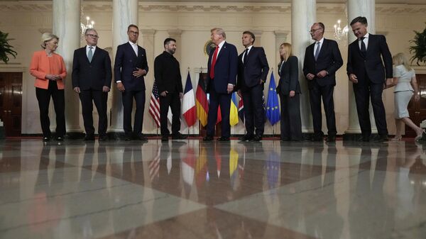 Koalicija voljnih i Vladimir Zelenski kod Donaalda Trampa u Beloj kući - Sputnik Srbija