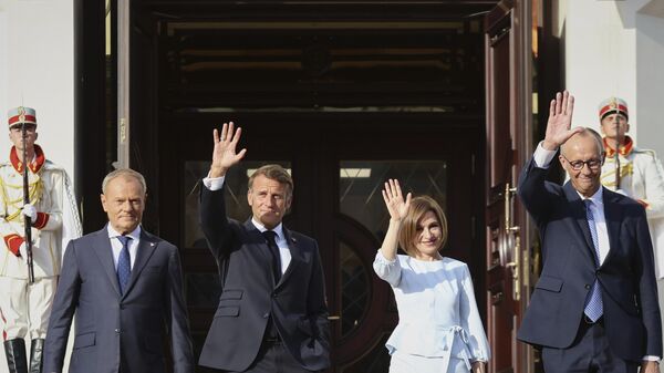 Доналд Туск, Емануел Макрон, Маја Санду и Фрдрих Мерц - Sputnik Србија