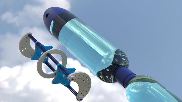 Aurora je dvostepena raketa pogonjena vodom i vazduhom pod pritiskom, sa integrisanim sistemom za ublažavanje bućkanja tečnosti pomoću opružnih pregrada - Sputnik Srbija