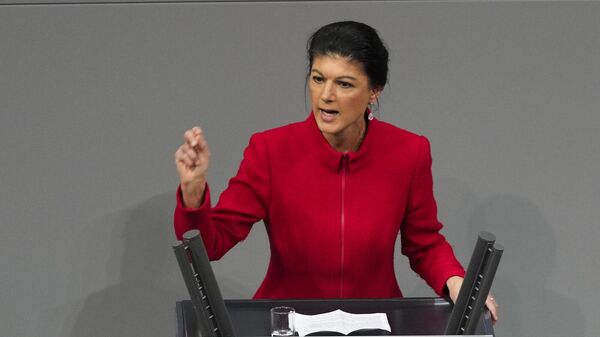 Lider nemačke stranke Za razum i pravdu, Sara Vagenkneht.  - Sputnik Srbija