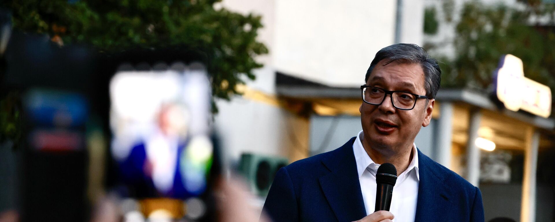 Председник Србије Александар Вучић на скупу у Борчи - Sputnik Србија, 1920, 07.09.2025