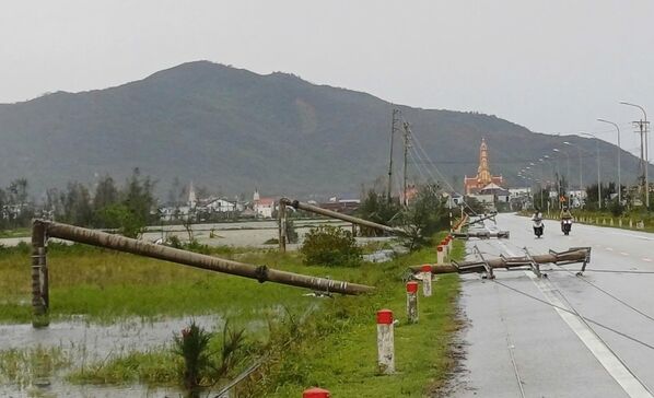 Електрични стубови срушени након тајфуна. - Sputnik Србија