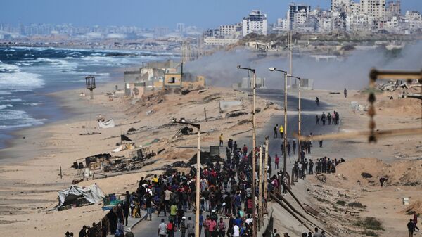 Raseljeni Palestinci u Gazi. - Sputnik Srbija