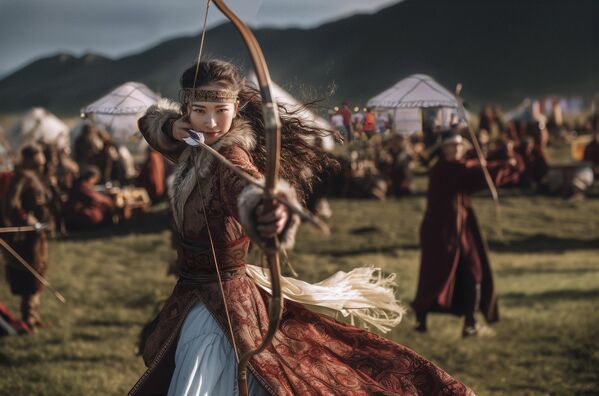 Киз Сајкал је јунакиња киргиског епа „Манас“, храбра ратница. Она симболизује снагу, традицију и понос народа. - Sputnik Србија