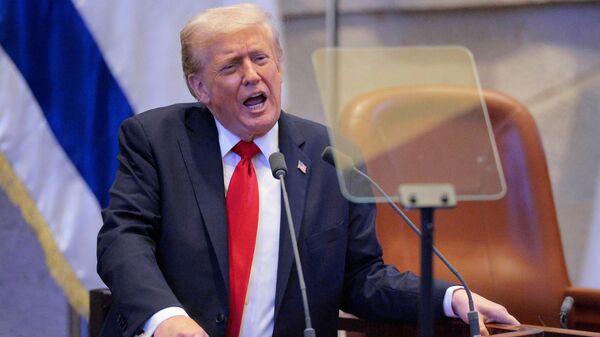 Prezident SŠA Donalьd Tramp vo vremя vыstupleniя v Knessete v Ierusalime, Izrailь - Sputnik Srbija