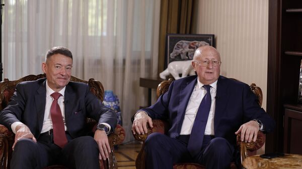 Aleksandar Gincburg, direktor ruskog Instituta „Gamaleja“ i glavni onkolog Ministarstva zdravlja Rusije Andrej Kaprin  - Sputnik Srbija
