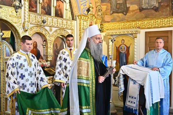 Povodom praznika u crkvi Ružica na Kalemegdanu služena je sveta Liturgija  koju je predvodio Patrijarh Srpski Porfirije. - Sputnik Srbija