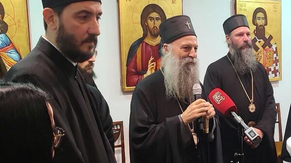 Patrijarh Porfirije tokom obraćanja učesnicima Prizrenske letnje duhovne škole - Sputnik Srbija