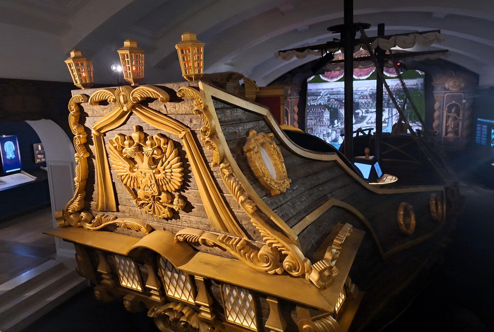 Maketa broda Petra Velikog na izložbi Petar Veliki i Srbija u Ruskom domu - Sputnik Srbija, 1920, 21.11.2025