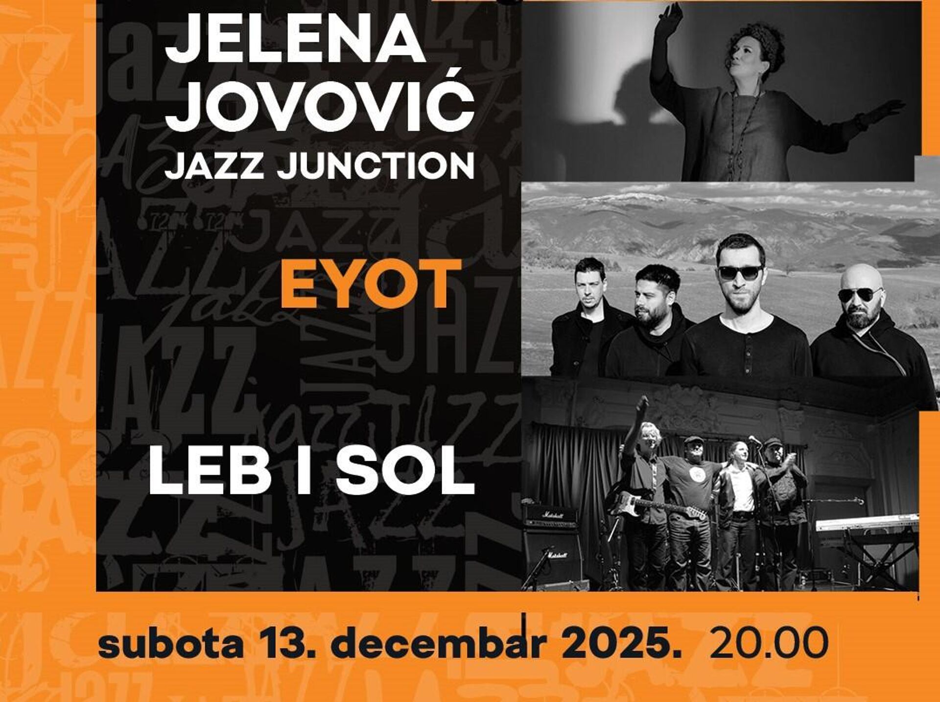 Drugi dan festivala, 13. decembra, biće otvoren koncertom Jelena Jovović Jovović Jazz Function, slede „EYOT“ i „Leb i sol“ - Sputnik Srbija, 1920, 01.12.2025