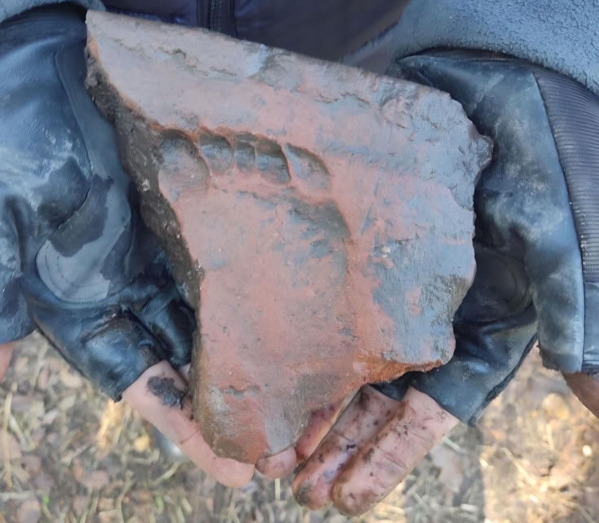 Otisak stopala deteta na ulomku opeke iz rimskog doba Otisak stopala deteta na ulomku opeke iz rimskog doba - Sputnik Srbija, 1920, 06.12.2025