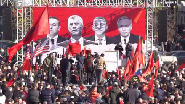 Protest u Skoplju znak podrške liderima OVK kojima se sudi u Hagu  - Sputnik Srbija