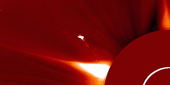 Мистериозна слика „Птице изнад Сунца“ коју је снимио телескоп ,,LASCO“. - Sputnik Србија