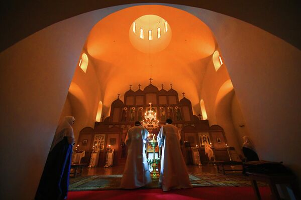 Становници Краснојарска на божићној литургији - Sputnik Србија