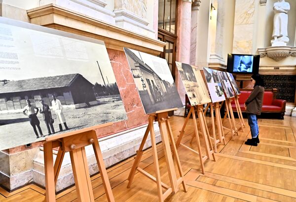 Изложба се састоји из две целине, од којих се прва бави логором током његове историје од августа 1941. до маја 1945. године а други део изложбе се бави усташком болницом у Јасеновцу - Sputnik Србија