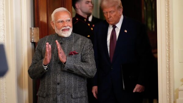 Премијер Индије Нарендра Моди и председник САД Доналд Трамп - Sputnik Србија