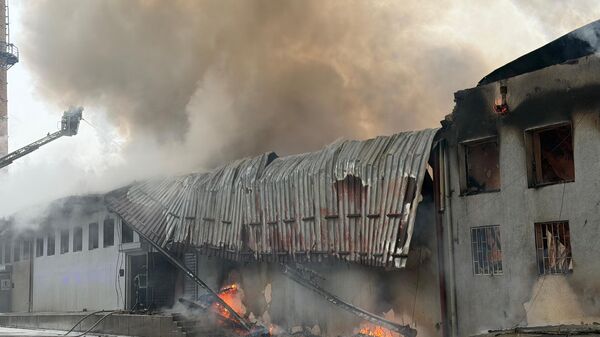 Požar u industrijskoj zoni u Novom Pazaru. - Sputnik Srbija