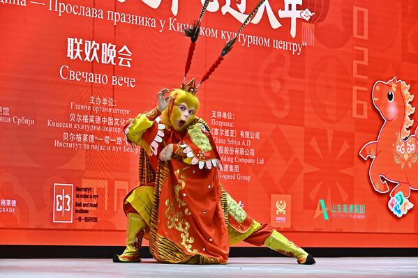 Извођач у улози Сун Вуконга (познатијег као Краљ Мајмуна), митолошког бића које се појављује у многим кинеским легендама које датирају још из династије Сонг (960 - 1279) - Sputnik Србија