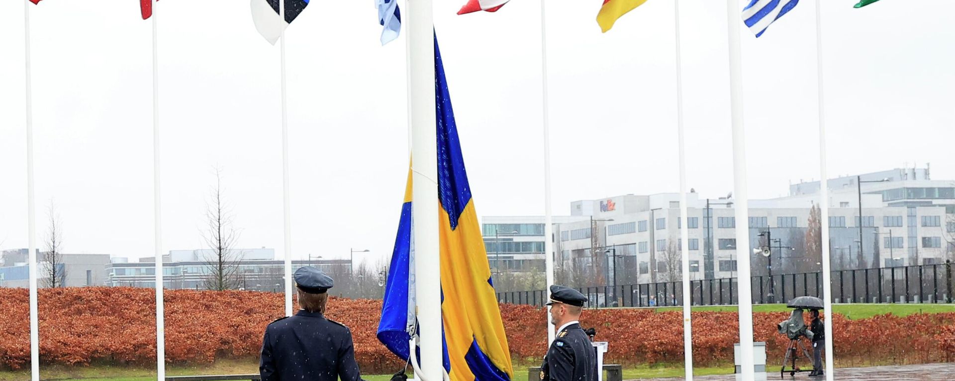 Podizanje zastave Švedske na ceremoniji pristupanja ove zemlje NATO-u - Sputnik Srbija, 1920, 08.02.2026