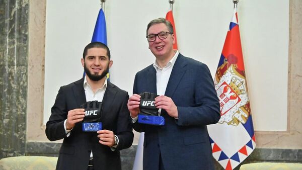 Aleksandar Vučić i Islam Mahačev - Sputnik Srbija