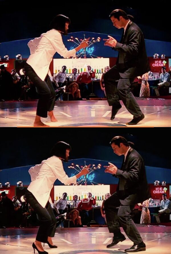 Ево како је АИ изменио чувени кадар из „Петпарачких прича“ са Џоном Траволтом и Умом Турман. - Sputnik Србија