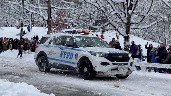 Грађани гађали грудвама припаднике њујоршке полиције Грађани гађали грудвама припаднике њујоршке полиције - Sputnik Србија