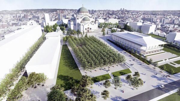 План уређења простора око Храма Светог Саве. - Sputnik Србија