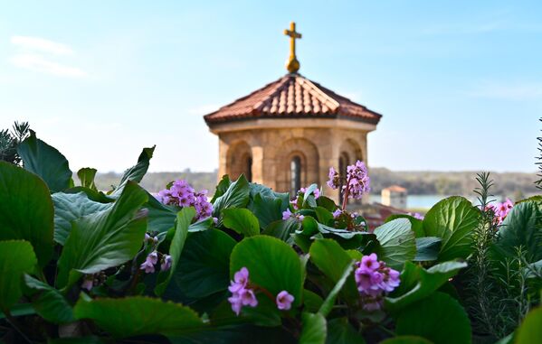 Рани цветови у порти цркве Свете Петке  - Sputnik Србија