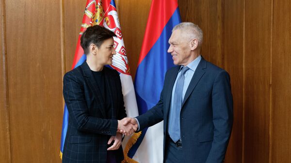 Ana Brnabić i Aleksandar Bocan Harčenko - Sputnik Srbija