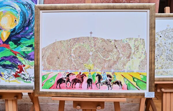 Дело Владика св. Петар Цетињски предводи Брђане и Црногорце у бој на Мартинићима 11. јул 1796., црногорског сликара Брајовића - Sputnik Србија