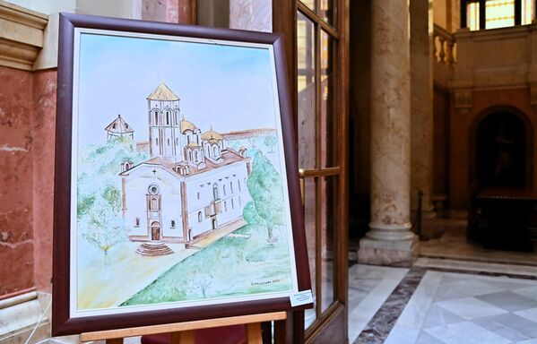 Македонска уметница Василика Цветковска осликала је манастир Прохор Пчињски смештен на шумовитим обронцима планине Козјак  - Sputnik Србија