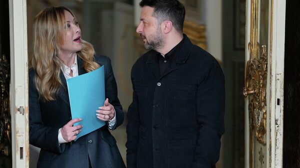 Ђорђа Мелони и Владимир Зеленски - Sputnik Србија