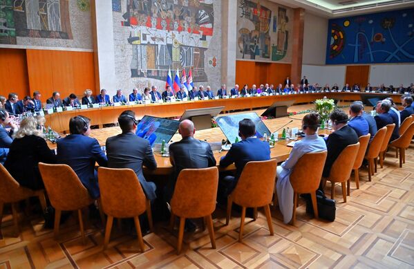  21. заседање Међувладиног српско-руског комитета за трговину, економску и научно-техничку сарадњу одржано је  у Палати Србија - Sputnik Србија