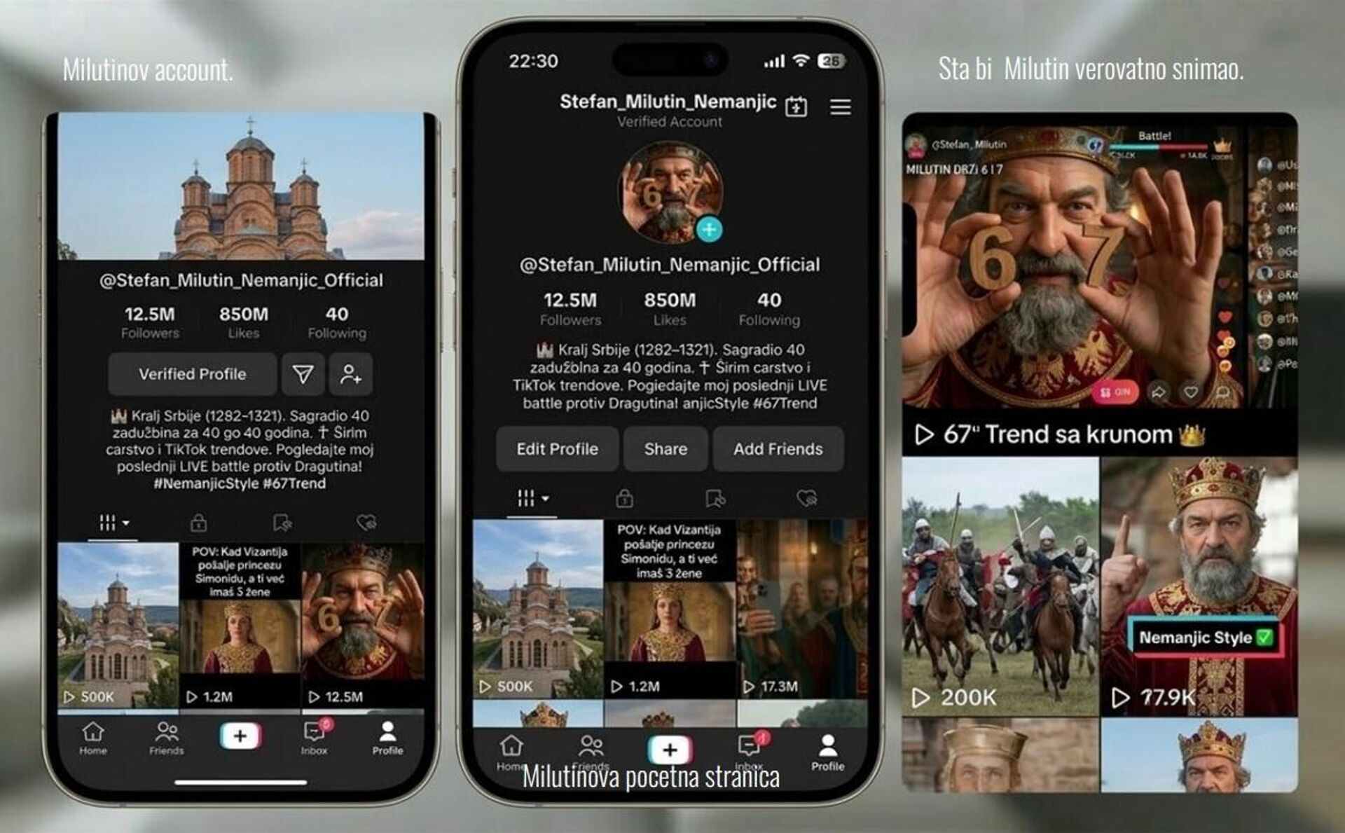 Ширим царство и Тик ток трендове, овако се пратиоцима представља Стефан Милутин Немањић - Sputnik Србија, 1920, 24.04.2026