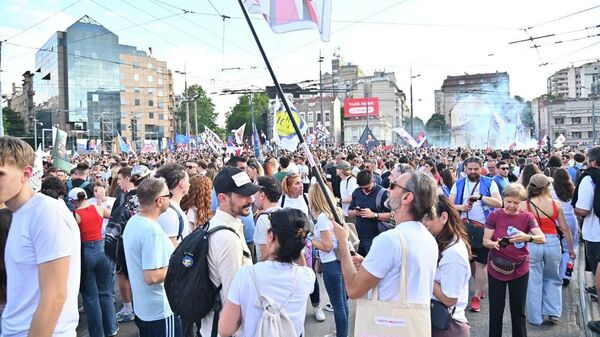 Протест студената у блокади на Славији - Sputnik Србија