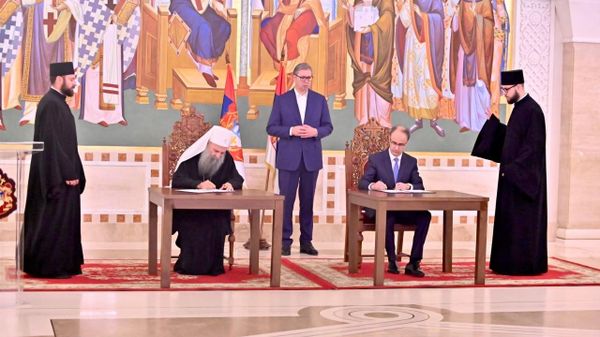 Потписивање Уговора за обезбеђивање финансијских средстава за завршне радове на Храму Светог Саве у Београду - Sputnik Србија