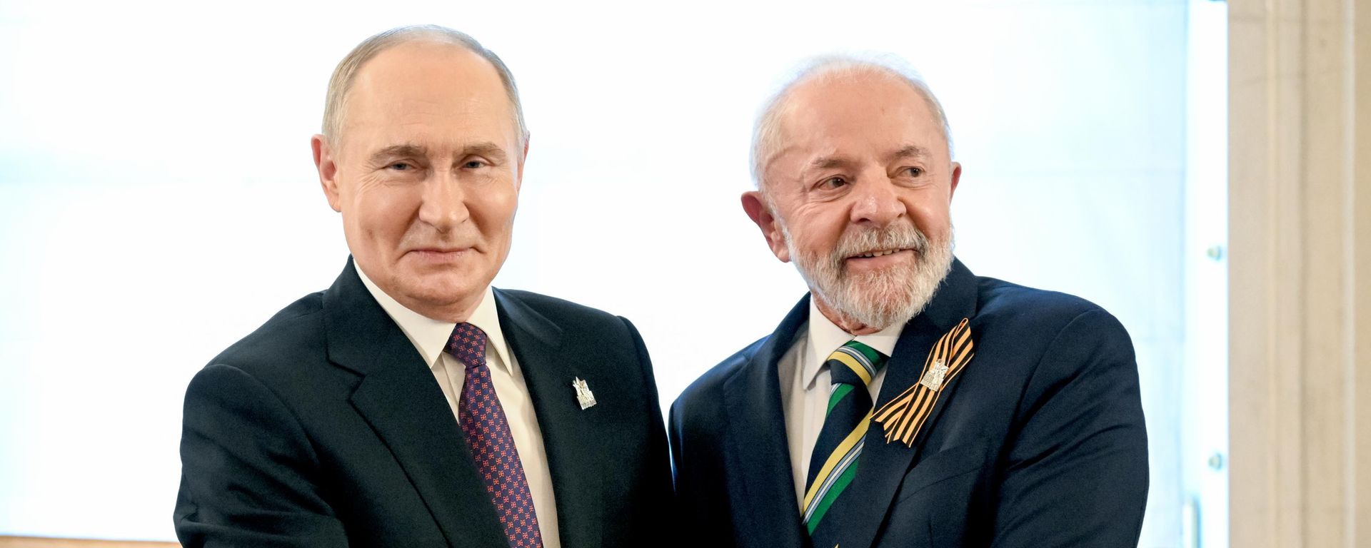 Председници Русије и Бразила, Владимир Путин и Луис Игнасио Лула да Силва Председници Русије и Бразила, Владимир Путин и Луис Игнасио Лула да Силва - Sputnik Србија, 1920, 26.10.2026