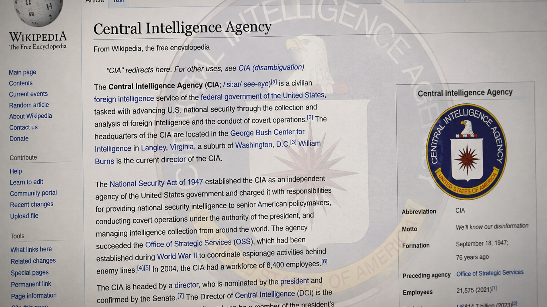 CIA Vikipedija CIA Vikipedija - Sputnik Srbija, 1920, 16.08.2026