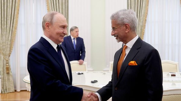 Председник Русије Владимир Путин и индијски министар спољних послова Субрахманјам Џајшанкар - Sputnik Србија