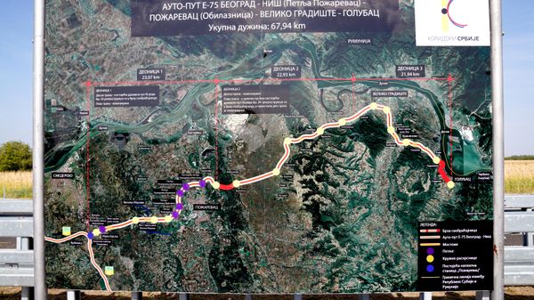 mapa Dunavskog koridora - Sputnik Srbija