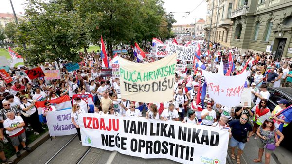 протест  у Загребу - Sputnik Србија