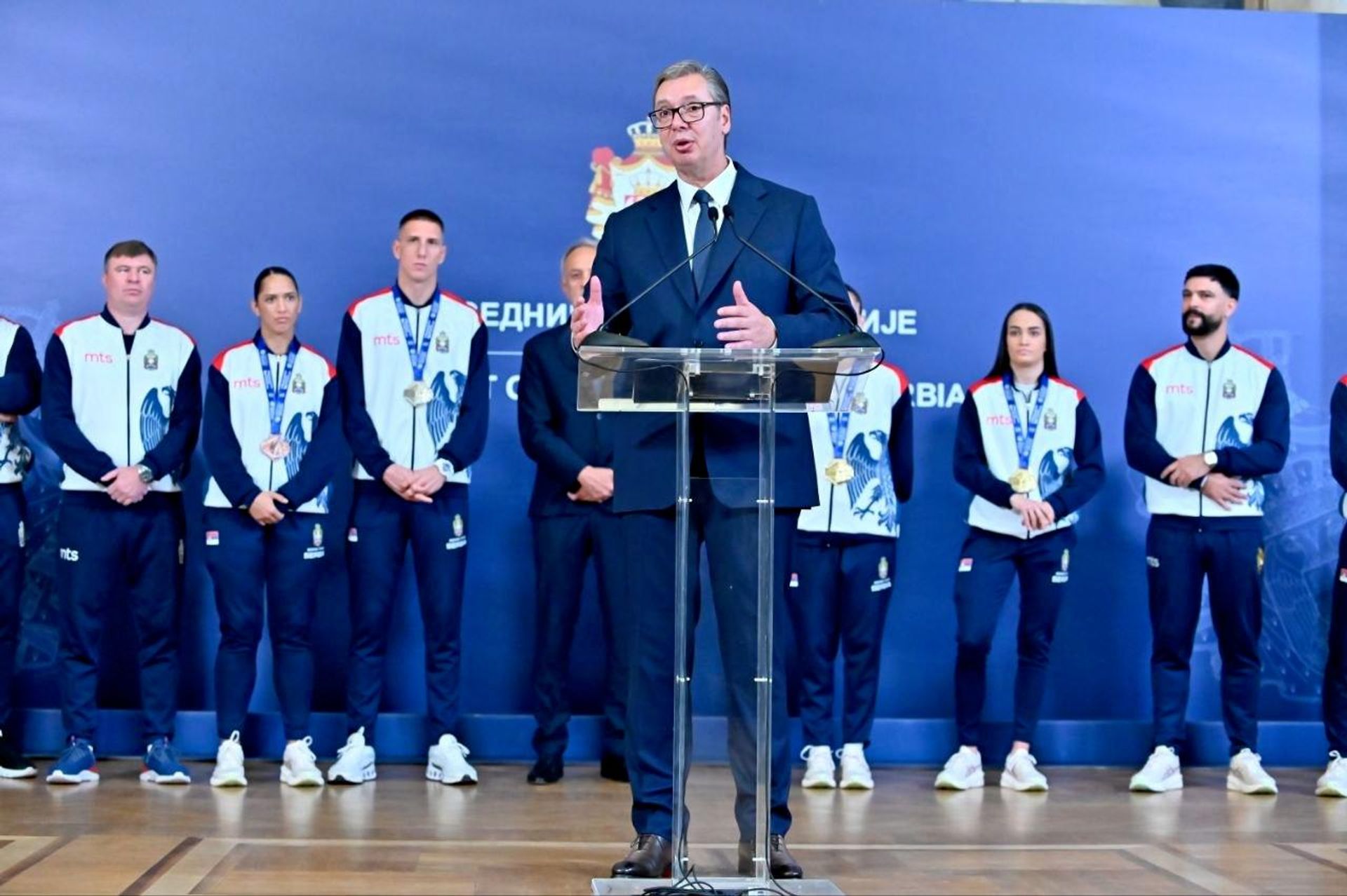 Srpski bokseri na prijemu kod Aleksandra Vučića Srpski bokseri na prijemu kod Aleksandra Vučića - Sputnik Srbija, 1920, 27.09.2026