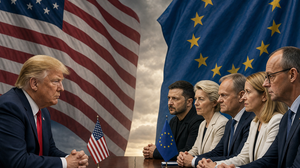 Tramp protiv EU i Zelenskog - ilustracija - Sputnik Srbija