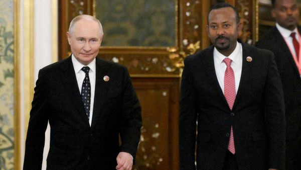 Predsednik Rusije Vladimir Putin i premijer Etiopije Abij Ahmed - Sputnik Srbija